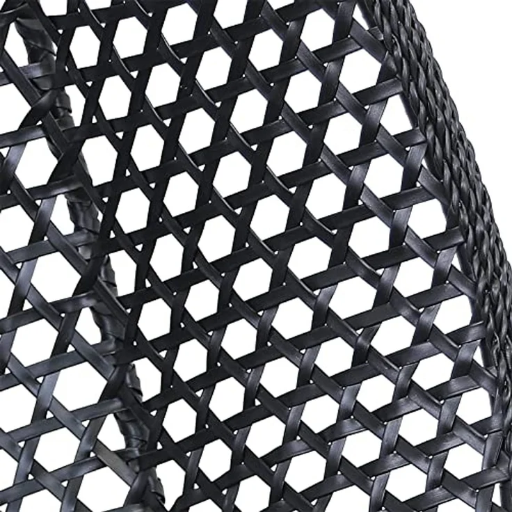 Luxus Hängesessel Style XXL Korb Gestell Schwarz mit Relaxkissen Grau – Bild 4