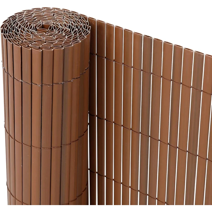 Ribelli® PVC Sichtschutzmatte Sichtschutzzaun Sichtschutz Zaun Balkon Windschutz (90x400 cm, Braun)