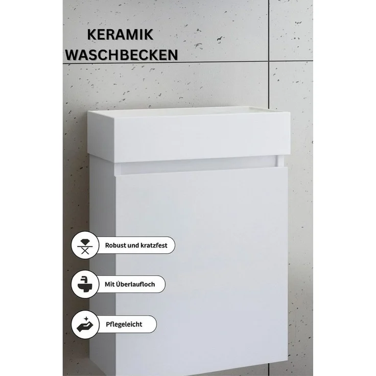 Faizee Home Badmöbel-Set Bademöbel 40 cm Badeschrank Waschtisch Unterschrank Spiegel – Bild 1