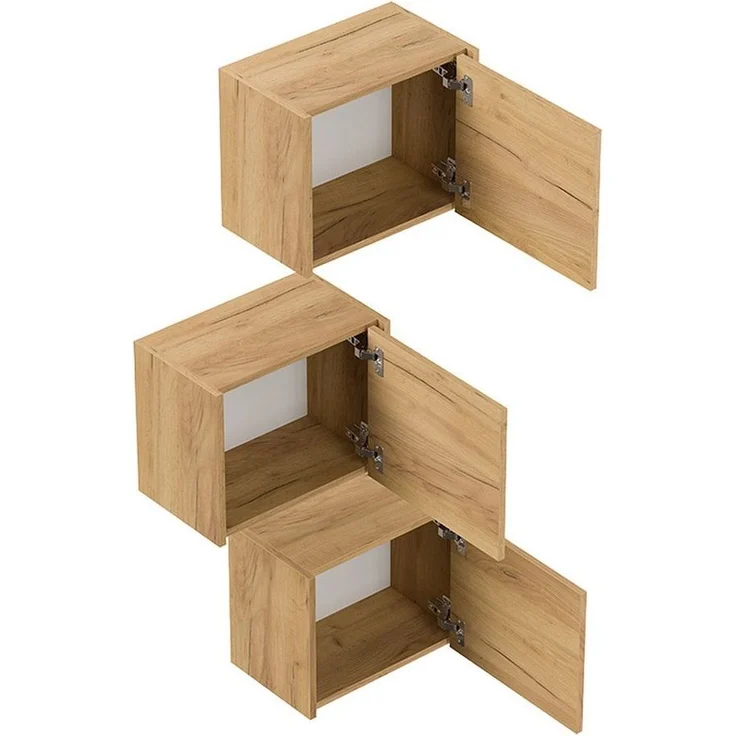 Lomadox Hängeschrank LIVIGNO-02 3er Set, Eiche – Bild 3