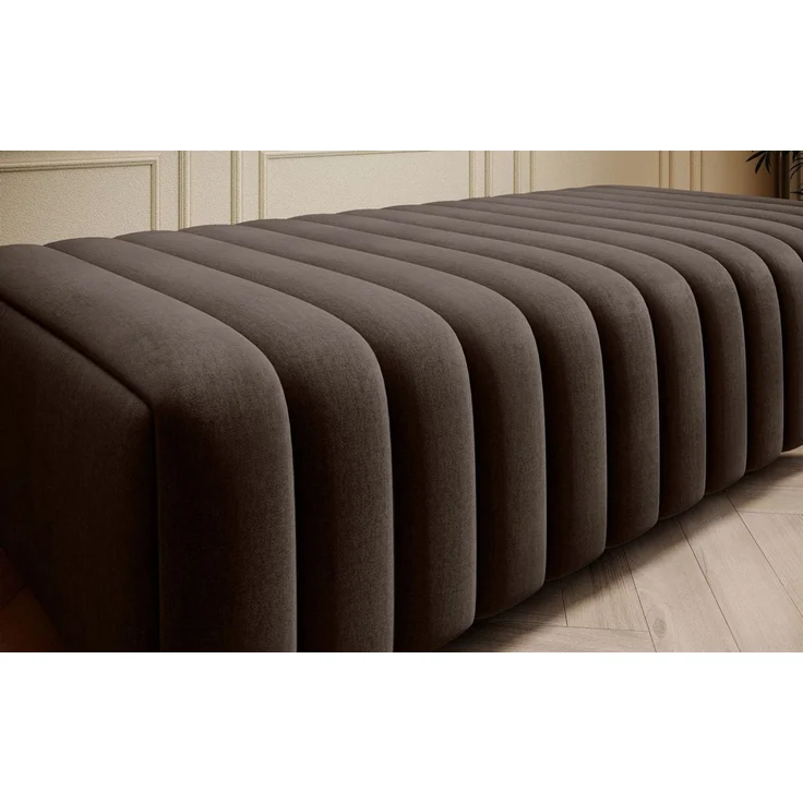 Polsterhocker Designerhocker Hocker ELENI Stoff Monolith Dunkelbraun – Bild 3