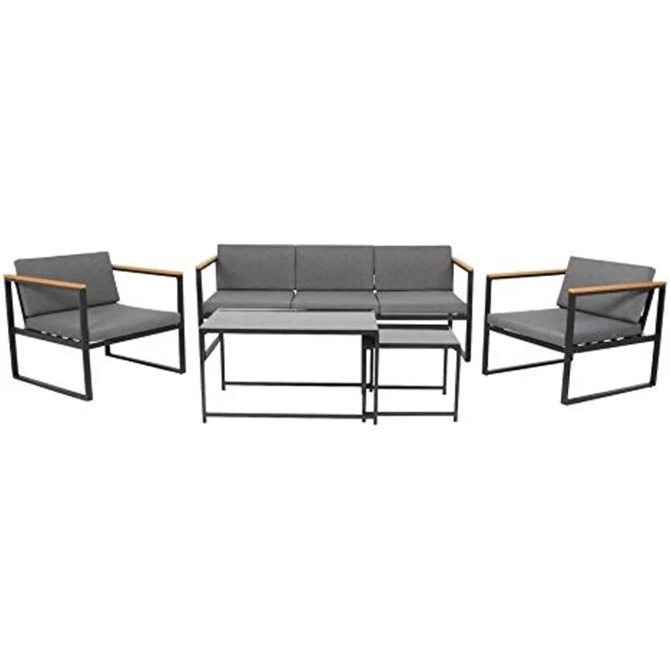 acamp Space Lounge Set 5-teilig Stahl verzinkt pulverbeschichtet mit Polywoood Armlehnen 188 x 80 x 67 cm – Bild 1