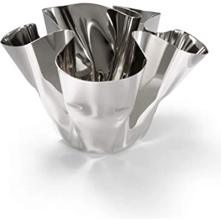 PHILIPPI Margeaux Mini Vase/Windlicht, handgefaltetes Unikat aus Edelstahl, ideal für Teelichter oder Blumen, Eyecatcher für jeden Anlass – Bild 3