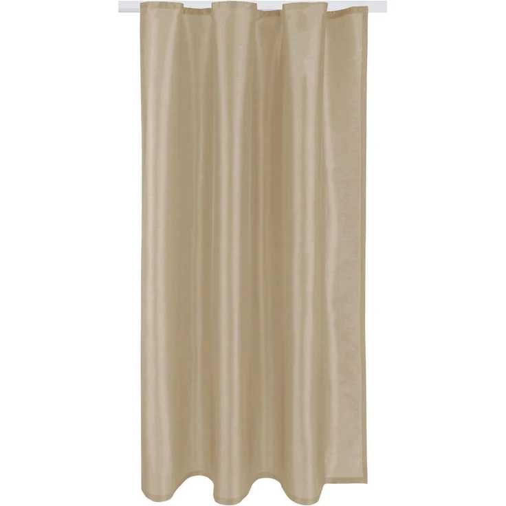 Gardine Blickdicht mit Kräuselband ( Taupe hell ) in 140x245cm ( Breite x Höhe ) – Bild 1