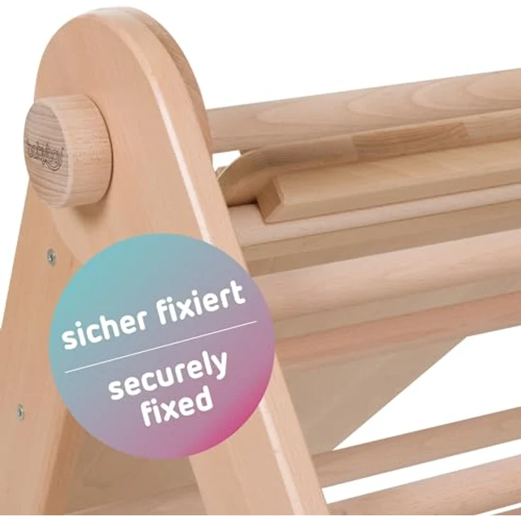 babybay Kletterleiter und Rutsche Littlefoot 2-in-1 für Lernturm und Kletterdreieck, natur lackiert – Bild 8