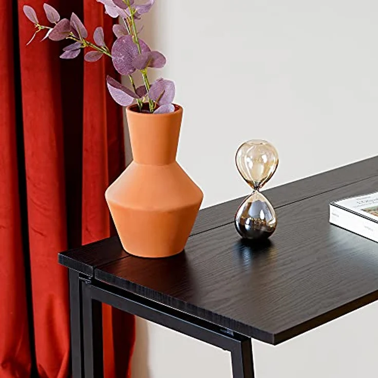 MEUBLE COSY Klapptisch Kleiner Klappbarer Schreibtisch Laptoptisch aus Holz und Metall Computertisch fürs Büro, Wohnzimmer, Home Office, Industrie-Design, Schwarz – Bild 8