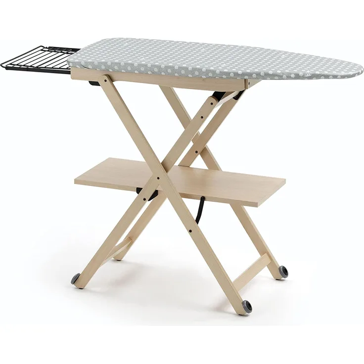 arredamenti Italia Bügeltisch verstellbar-klappbar, massives Buchenholz 135 x 88 x 45 cm natur