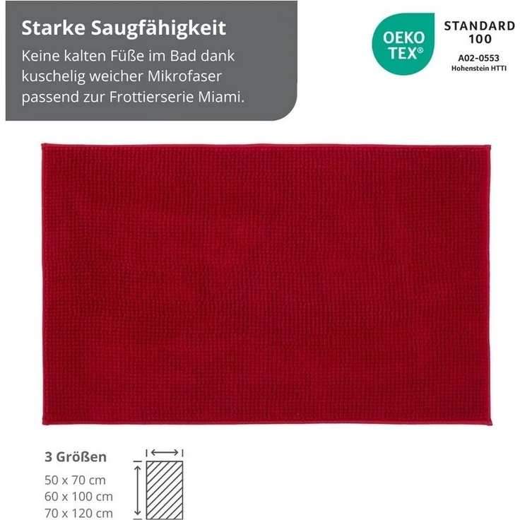 liebling Badematte Badteppich, Fußbodenheizung geeignet, in 3 Größen, Polyester, rechteckig, Antirutsch-Beschichtung, starke Saugfähigkeit, Öko-Tex zertifiziert – Bild 2