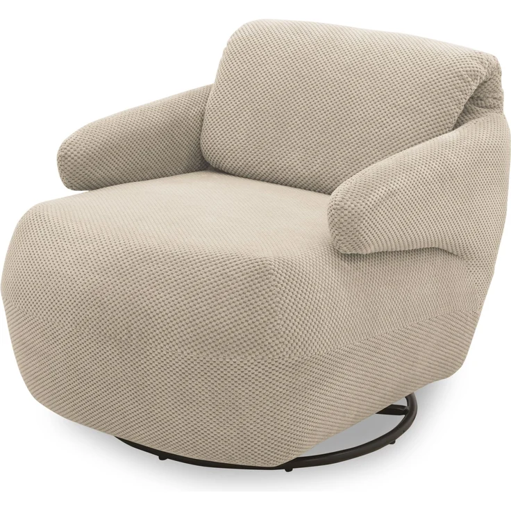 DOMO. collection Sessel 700015, Polstersessel, gepolsterte Rückenlehne, Rückenfunktion, Drehfunktion, Wippfunktion, Cocktailsessel, Loungesessel, 68 x 88 x 67 (BxTxH), beige – Bild 3