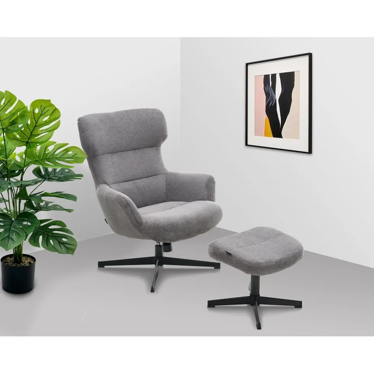 Home affaire Sessel Clarah Relaxsessel, TV-Sessel mit Hocker, 360° Grad drehbar – Bild 5