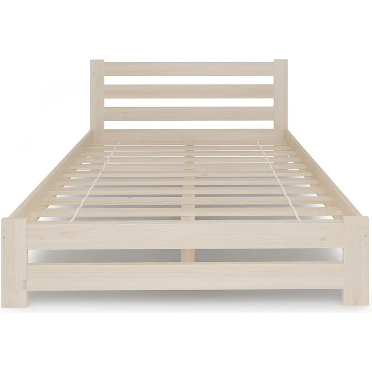 Home Collective Holzbett mit Lattenrost Modern Bett Kiefer Bettgestell Massivholzbett Klassisch (90x200, 120x200, 140x200, 160x200 cm), Doppelbett, Skandi Boho Landhaus Kopfteil hoch 160x200 cm natur – Bild 2