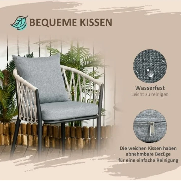 Outsunny Balkonset Mosaiksteine, Terassenmöbel, wetterbeständig – Bild 6