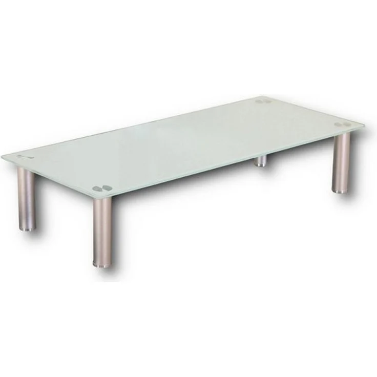 HOOZ TV-Aufsatz Weißglas mit Aluminiumfüßen - Ablage und Platzerweiterung 70x35cm, (modern, mit Aufbauanleitung), aus Sicherheitsglas – Bild 4