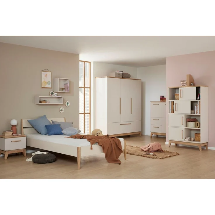 PAIDI Kinderbett STIENE in verschiedenen Größen und Farben (90/120/140x200cm - Beige, Grau, Eiche massiv), Jugendbett mit Massivholz, pflegeleicht, langlebig, Jugendliege – Bild 2