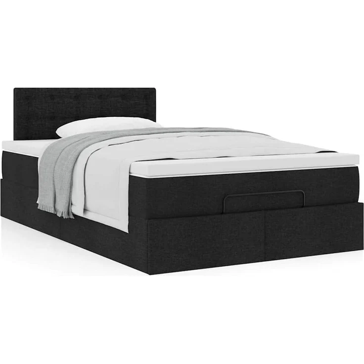 vidaXL Ottoman-Bett mit Matratze Schwarz 120x200 cm Stoff 3311617 – Bild 12