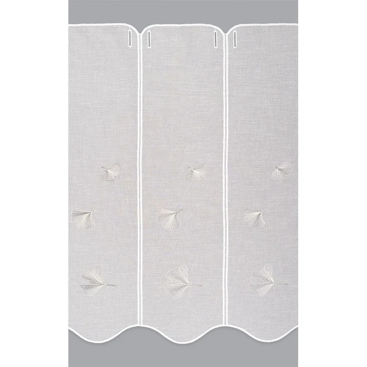 Scheibengardine Lysel - Ginkgoblatt (Bx H) 128cm * 60cm Grau/Grau – Bild 3