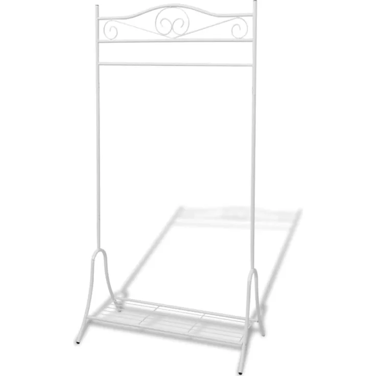 vidaXL Kleiderständer Stahl Weiß 242999