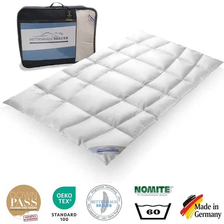 Extra warme 100% premium körperform Daunendecke Bettdecke 135x200 950g – Bild 2