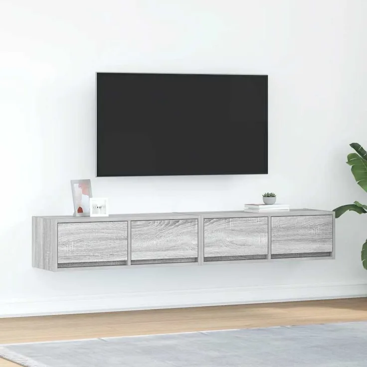 2 pcs TV-Schrank, Lowboard Grau Sonoma 80x31x25,5 cm Holzwerkstoff