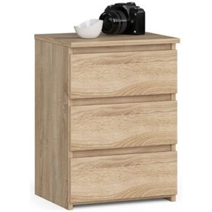 Home Collective Kommode 40 cm breit Holz Highboard Sideboard für Flur Schlafzimmer Wohnzimmer (Mehrzweckschrank Schrank schmal Kommode Schlafzimmer mit Schubladen), Kinderzimmer Organizer, 57 cm hoch mit 3 Schubladen sonoma Eiche – Bild 6