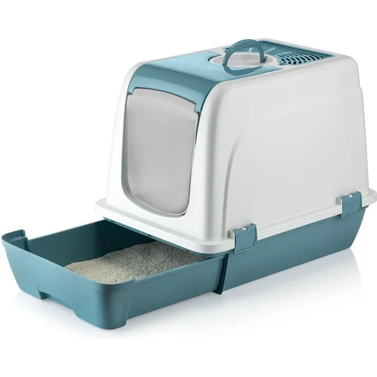 Paws & Whiskers '5115-07' Katzentoilette, Pastellblau, 47 x 39,5 x 55 cm – Bild 2