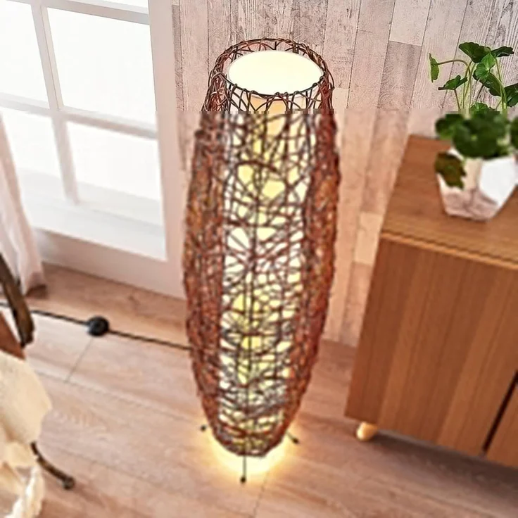 Lindby Stehlampe Nias, Holz Braun IP20, 2 x 10 W LED – Bild 5