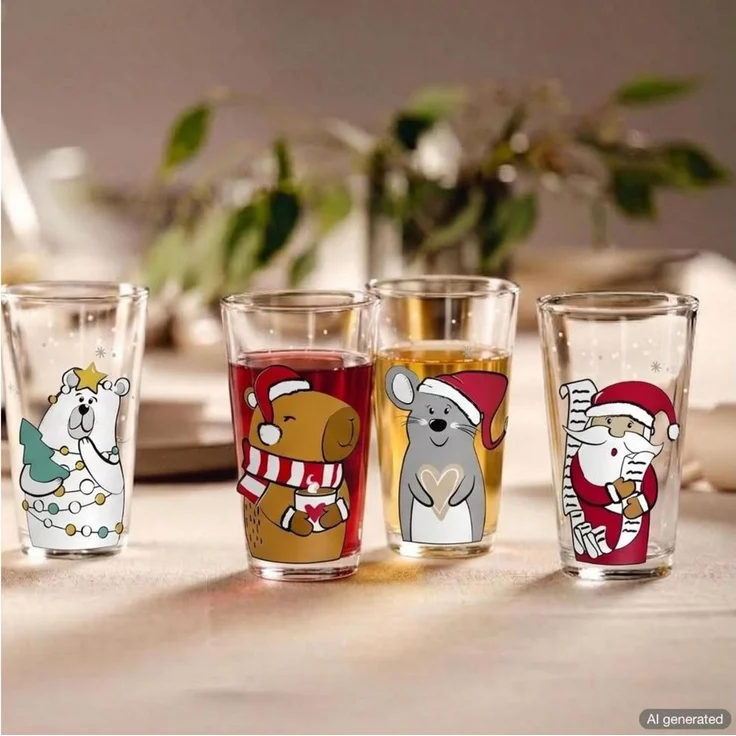 LEONARDO Longdrinkglas Leonardo Trinkglas Becher Weihnachtsmaus (330ml) – Bild 2