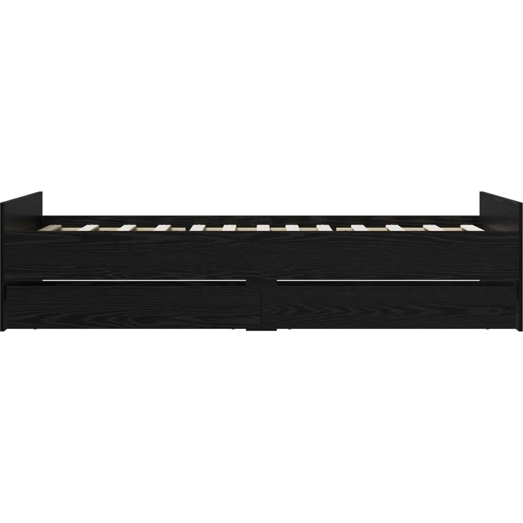 vidaXL Bettrahmen Schwarze Eiche 100 x 200 cm Holzwerkstoff 3446582 – Bild 5