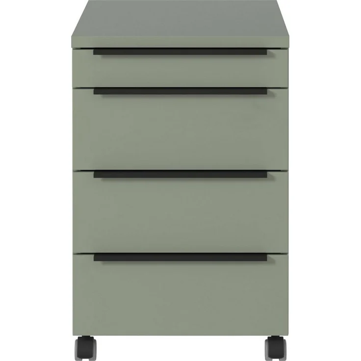 GERMANIA Rollcontainer Mailand, mit 4 Schubladen, optional mit Schubladendämpfung, Utensilienfach, 42x63 cm, Made in Germany – Bild 2