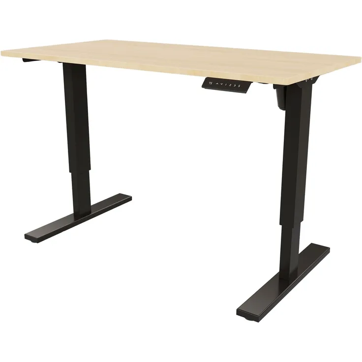 Bisley E-StarterTech elektrisch höhenverstellbarer Schreibtisch 160x60 cm in ahorn - Elektrischer Tisch höhenverstellbar mit Memory-Funktion, EST251606-333-014