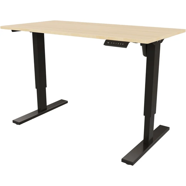 Bisley E-StarterTech elektrisch höhenverstellbarer Schreibtisch 160x60 cm in ahorn - Elektrischer Tisch höhenverstellbar mit Memory-Funktion, EST251606-333-014 – Bild 1