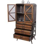 Hochschrank HWC-F91 Industrial Tanne Holz Metall 128 x 60 x 33 cm, braun-schwarz