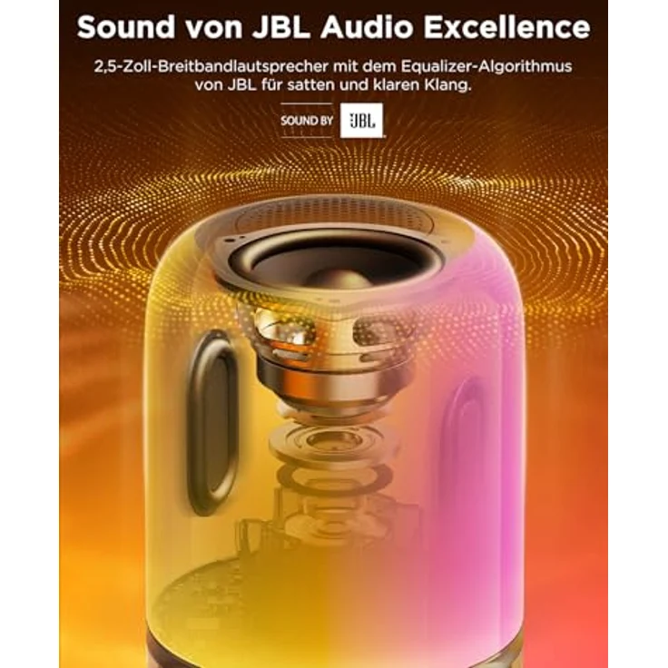 Govee Table Lamp 2 Pro x JBL, Kabellose Smart Tischlampe mit Lautsprecher, Musik Licht-Synchronisation, 210 RGBIC LED-Perlen, 5200 mAh Akku, 100+ Szenenmodi, Matter-Kompatibel, DIY anpassbar – Bild 5