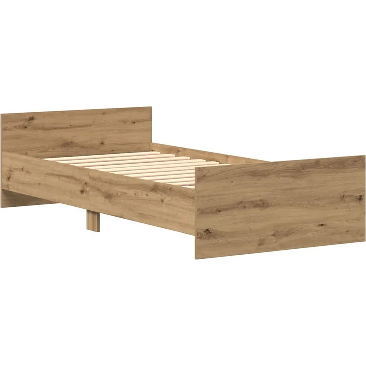 vidaXL Bettgestell ohne Matratze Artisan-Eiche 75x190 cm Holzwerkstoff 862311 – Bild 3