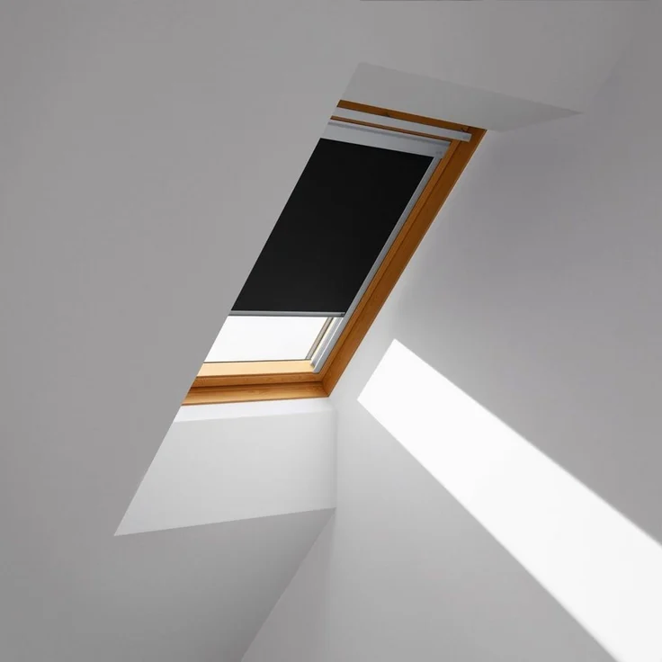 Verdunklungsrollo DBL S08 4249, VELUX, verdunkelnd, ohne Bohren, in Führungsschienen, VELUX »Pick & Click!«, alufarbene Führungsschienen & Griffleiste – Bild 3