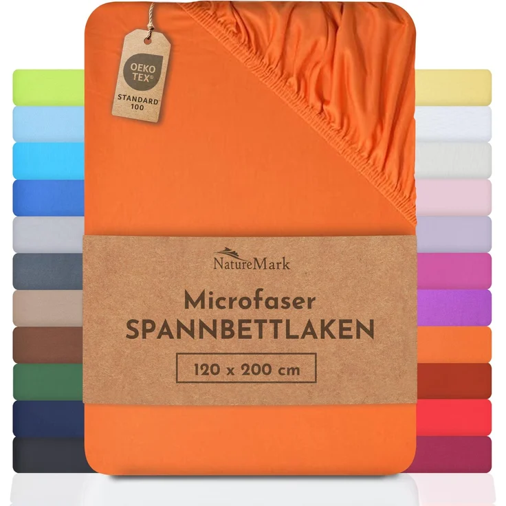 NatureMark - Mikrofaser SPANNBETTLAKEN zum Sparpreis! viele Größen und Farben Markenware (120x200 cm, terrakotta)