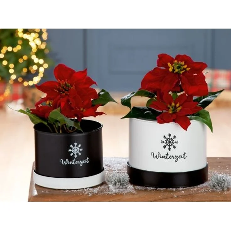 Gilde Metall Pflanztopf "Winterzeit" 21137