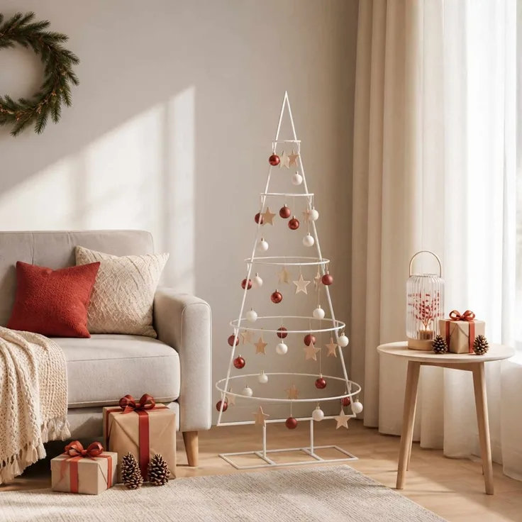 vidaXL Metall-Weihnachtsbaum mit Ständer KUOPIO 125 cm Stahl Weiß 42053800