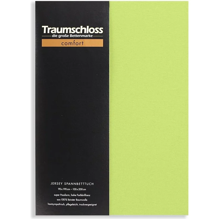 Traumschloss Spannbettlaken Comfort, Jersey, Moos, 90-100x200, 100% Baumwolle – Bild 1