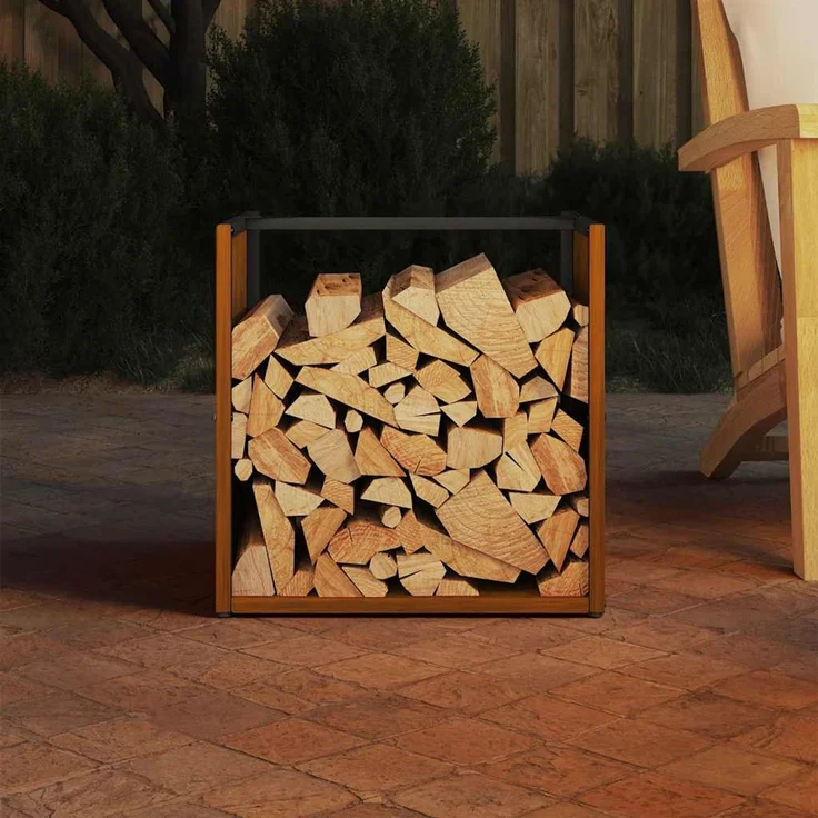 vidaXL Brennholzregal 40x40x40 cm Wetterfester Stahl 864242 – Bild 3