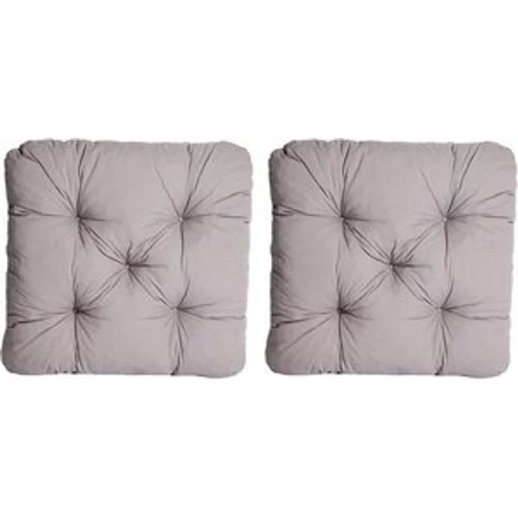 Home Feeling Sitzauflage 2-teiliges Set Auflage für Stuhl, Hellgrau ca. 50x50x8 cm – Bild 5