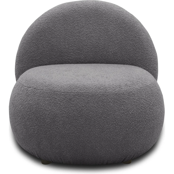 DOMO. collection Sessel 700 016, Polstersessel, rund, gepolsterte Rückenlehne, Füße mit Filzgleitern, Armsessel, Polsterganitur, 73 x 75 x 76 cm (BxTxH), grau – Bild 2