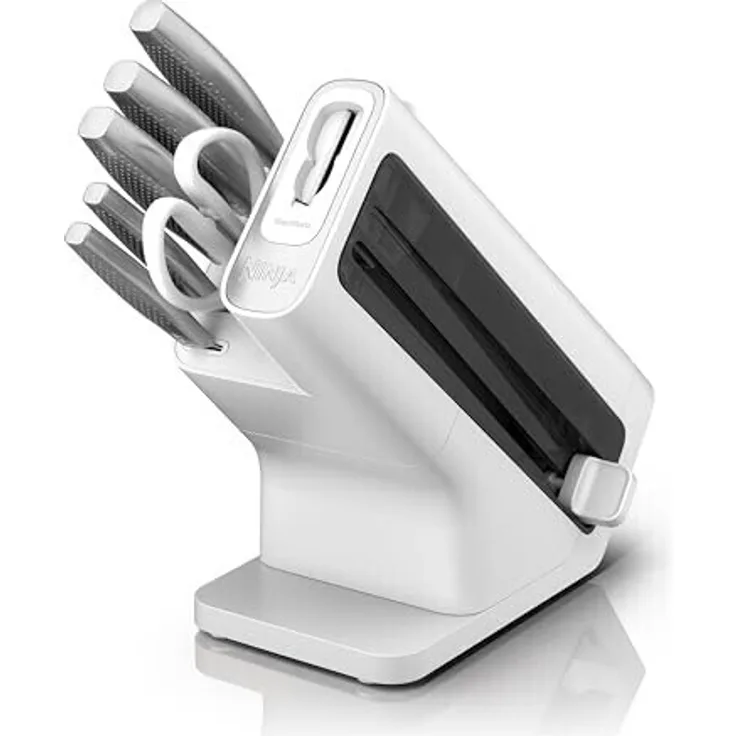 Ninja Foodi StaySharp-Messerblock mit integriertem Schärfer K62006EUWH, weiß