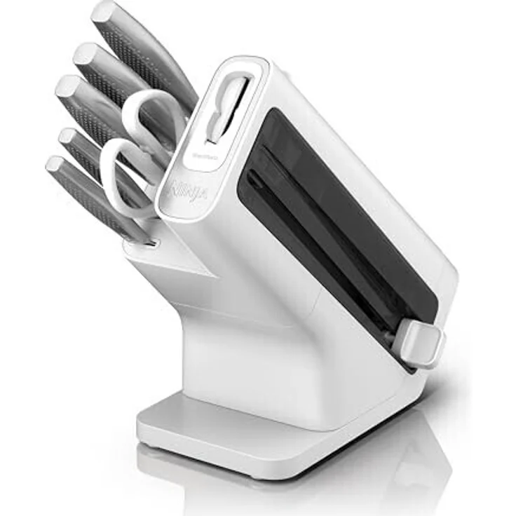 Ninja Foodi StaySharp-Messerblock mit integriertem Schärfer K62006EUWH, weiß