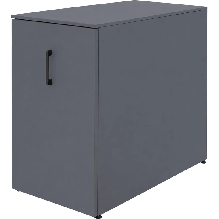 Aktenschrank HWC-Q27, Büroschrank Stahlschrank, Stützrad Staufächer, Metall 74x43x80cm ~ dunkelgrau – Bild 9