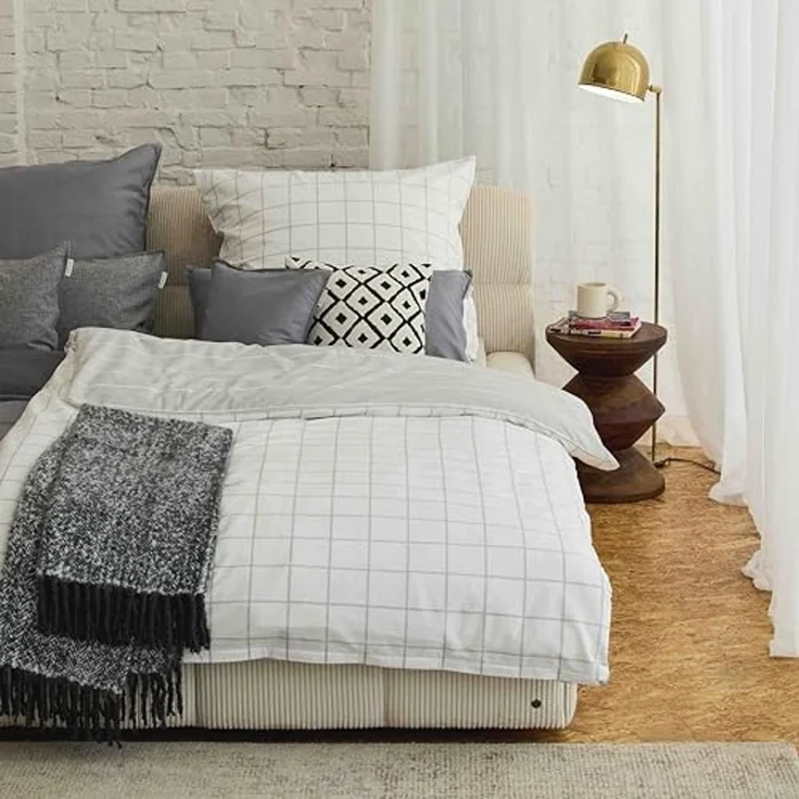 TOM TAILOR HOME Bettwäsche CHECK AND STRIPES in Gr. 135x200cm oder 155x220cm, Renforcé, 2 teilig, new bedroom, gewebtes Label – Bild 7