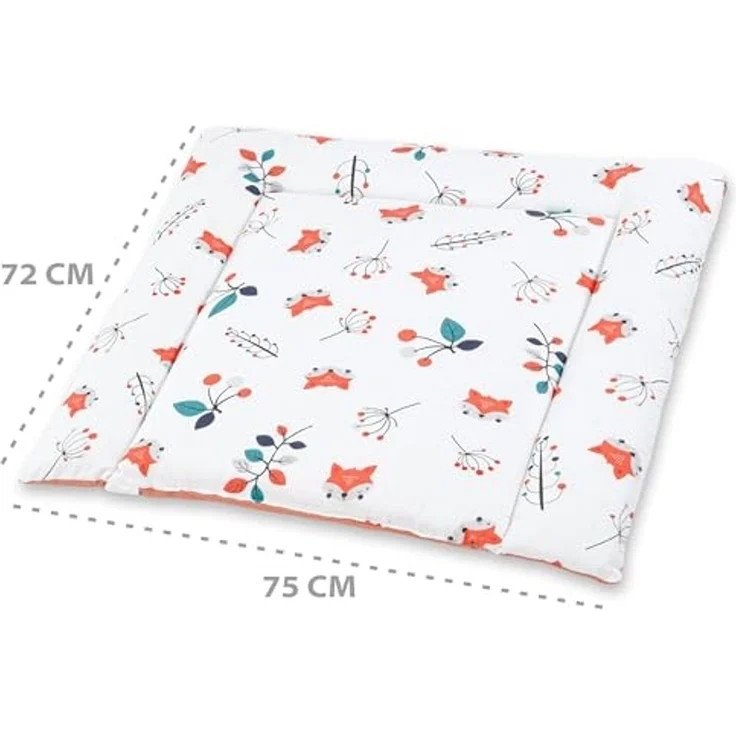 Wickelauflage für Babys 75x72 cm - Weiche Baumwolle, Abwaschbar - Wickelkommode & Wickeltischauflage Fuchs – Bild 3
