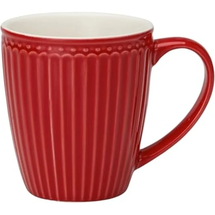 Greengate Becher Alice Becher mit Henkel red 0,4 l, Stoneware