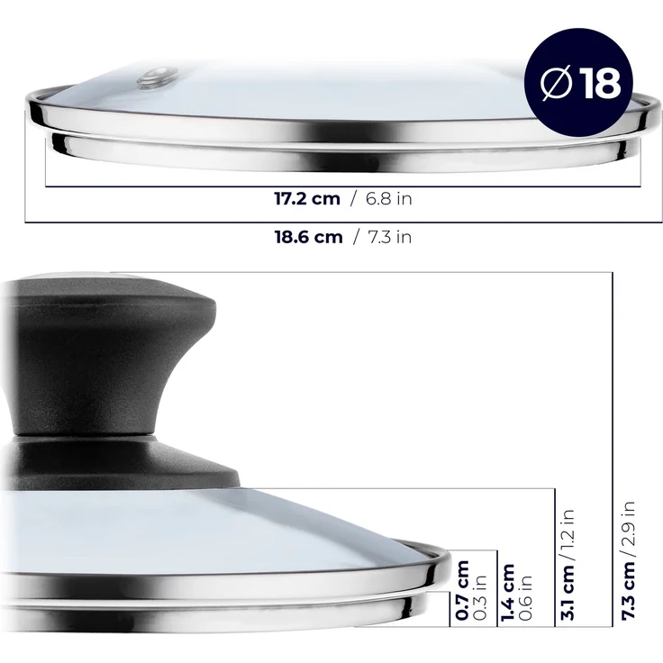 KADAX Glasdeckel 18 cm Topfdeckel für Bratpfanne – Bild 4