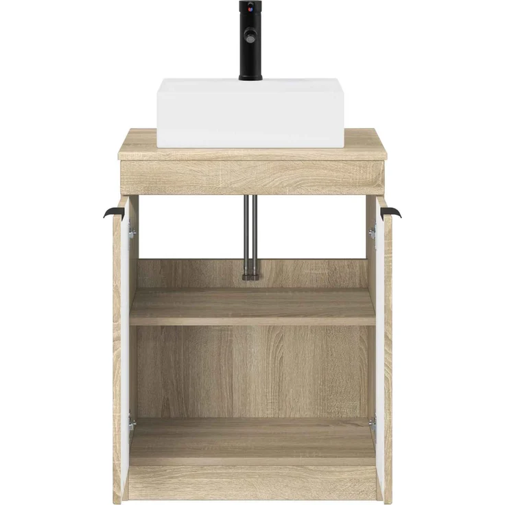 vidaXL Waschbeckenschrank Sonoma-Eiche 54 x 41 x 99,5 cm Holzwerkstoff 3404242 – Bild 3